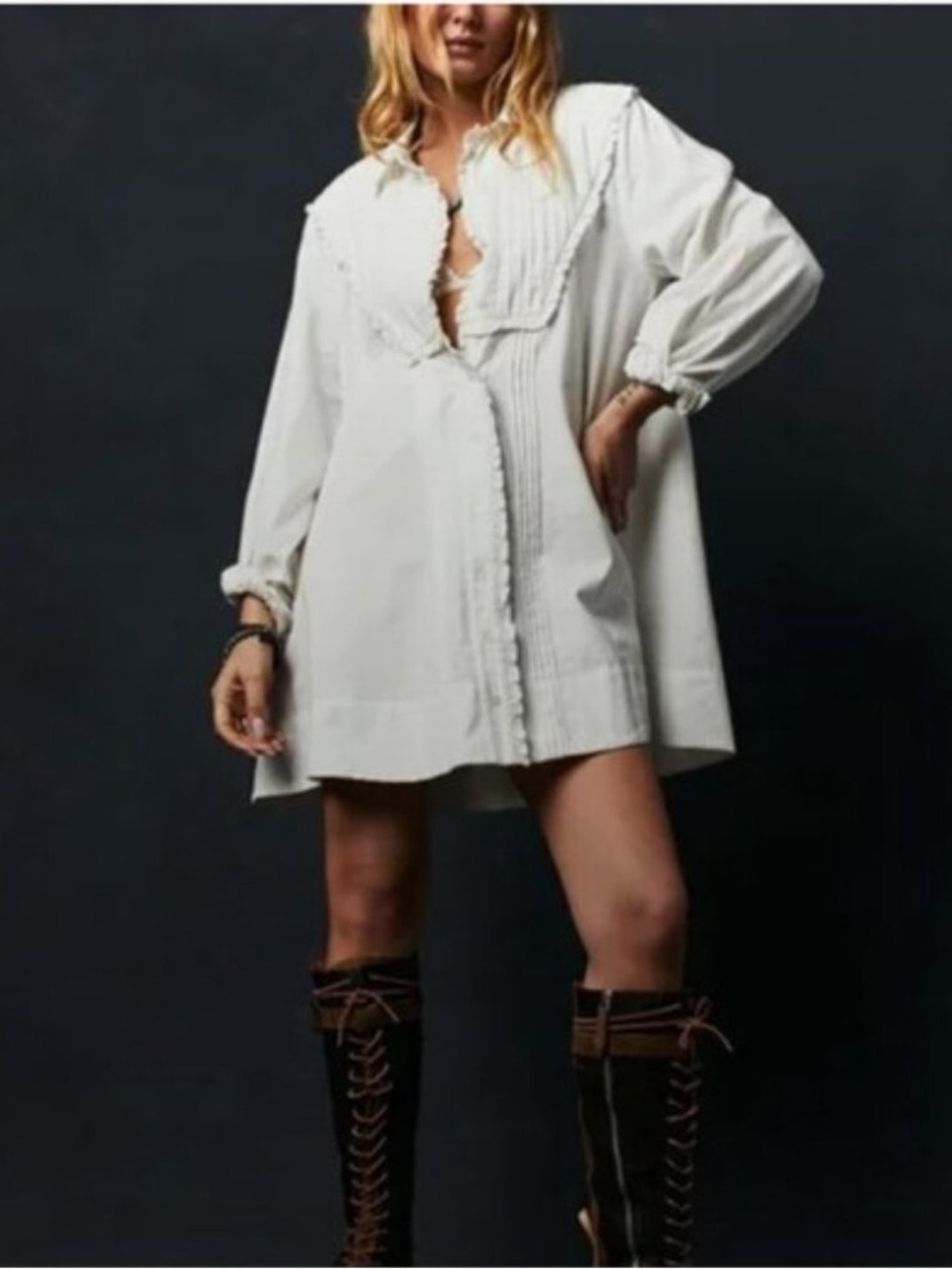 Free People Cherry White Mini Dress Size Small
